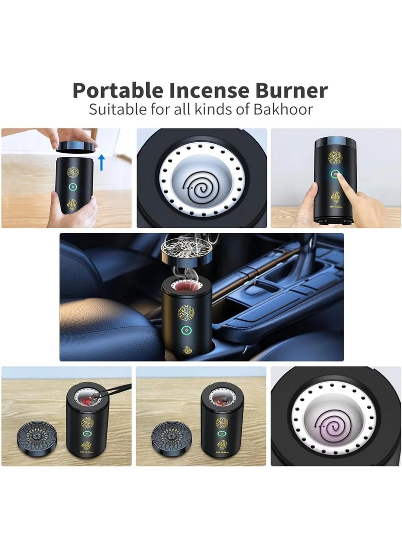 Panvil Bakhoor Device for Car & Home with Full Holy Quran Audio and Bluetooth Speaker – Electric Incense Burner, Portable Travel-Friendly Bukhoor Burner with Quran Player for Spiritual Atmosphere - Image 4